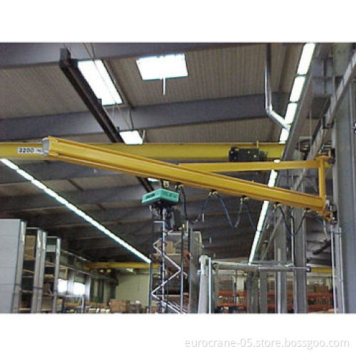 Jib cranes, 10T up to load/P55 protection rating of power supply lines, cutout, shot-blast frame